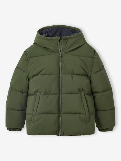 Doudoune garçon puffy anthracite+gris ardoise+kaki - vertbaudet enfant 