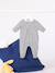 Pyjama bébé en velours à col imprimé marine - vertbaudet enfant 