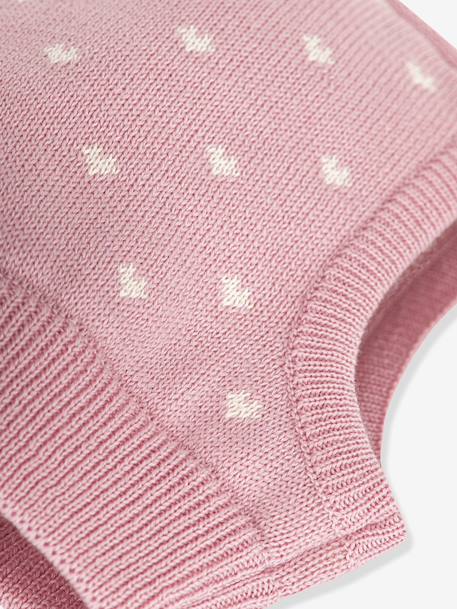 Wool & Cotton Balaclava with Hearts for Babies, PETIT BATEAU rose - vertbaudet enfant 