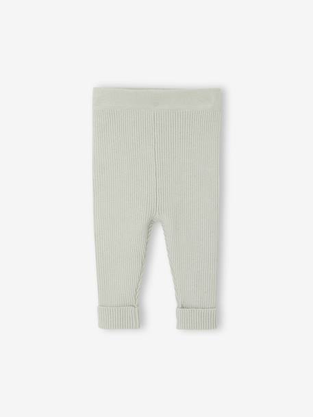 Ensemble bébé mixte gilet pantalon en tricot blanc+gris clair chiné+vert d'eau+vert sauge - vertbaudet enfant 