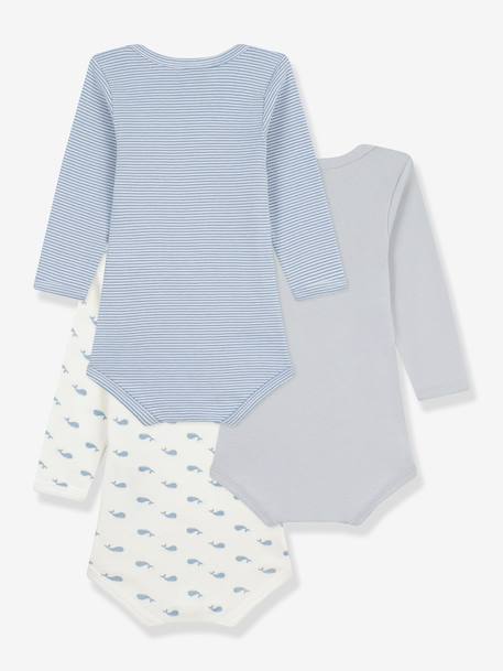 Lot 3 bodies Baleines bébé manches longues blanc - vertbaudet enfant 