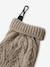 Embroidered set for girls: beanie + snood + open knit mittens/gloves golden beige - vertbaudet enfant 