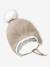 Ensemble festonné bonnet, snood et moufles bébé beige chiné - vertbaudet enfant 