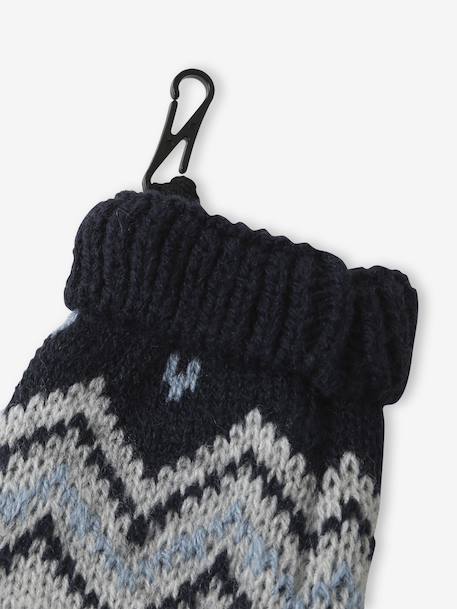 Jacquard Beanie, Snood & Mittens Set for Babies marl grey - vertbaudet enfant 