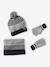Urban Park beanie + snood + mittens/gloves set for boys marl grey - vertbaudet enfant 