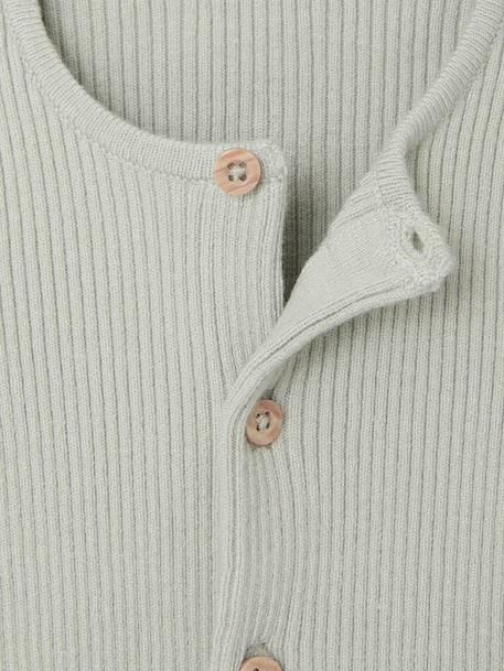 Ensemble bébé mixte gilet pantalon en tricot blanc+gris clair chiné+vert d'eau+vert sauge - vertbaudet enfant 