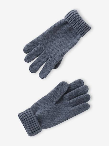Boys' beanie + snood + mittens/gloves 'Outdoor' set grey blue+khaki - vertbaudet enfant 