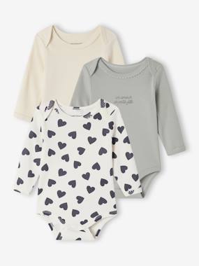 Pack of 3 Bodysuits with Cut-Away Shoulders, for Newborns - vertbaudet enfant -Pack of 3 Bodysuits with Cut-Away Shoulders, for Newborns