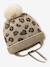 Leopard Heart Beanie, Snood & Mittens Set for Babies taupe - vertbaudet enfant 