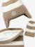 Striped Peruvian beanie, snood and mittens set for babies striped beige - vertbaudet enfant 