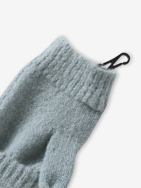 Beanie + Snood + Gloves/Mittens Set for Girls sage green - vertbaudet enfant 