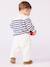 Wool and cotton striped sailor jumper for babies by PETIT BATEAU ecru - vertbaudet enfant 