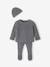 Set of 3 Knitted Items for Newborns: Cardigan + Trousers + Beanie marl grey+rose - vertbaudet enfant 