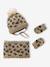 Leopard Heart Beanie, Snood & Mittens Set for Babies taupe - vertbaudet enfant 
