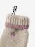 Embroidered heart set with beanie, snood and baby mittens golden beige - vertbaudet enfant 