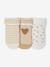 Pack of 3 pairs of 'hearts' socks for baby girls ecru+hazel - vertbaudet enfant 
