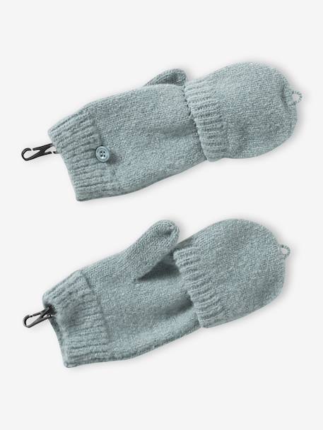 Beanie + Snood + Gloves/Mittens Set for Girls sage green - vertbaudet enfant 
