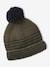 Striped Set for Boys: Beanie + Snood + Mittens/Gloves chambray blue+khaki - vertbaudet enfant 