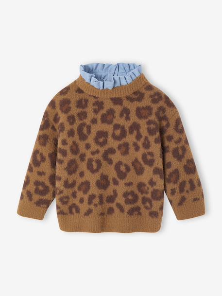 Leopard chambray baby jumper brown - vertbaudet enfant 