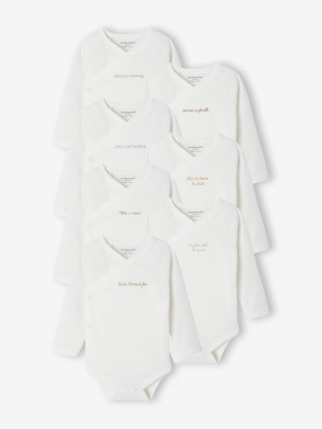 Coffret semainier de 7 bodies naissance mixte avec messages écru - vertbaudet enfant 