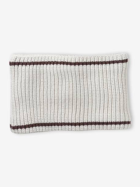 'Bear' Beanie, Snood & Mittens Set for Babies clay beige - vertbaudet enfant 