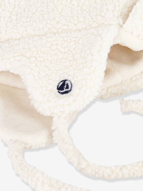 Baby trapper hat in faux fur with sherpa lining PETIT BATEAU ecru - vertbaudet enfant 