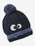 Boys' beanie + snood + mittens/gloves 'Monster' set navy blue - vertbaudet enfant 