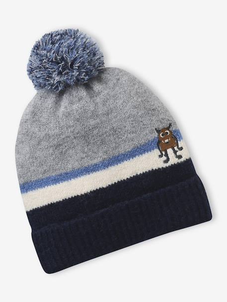 Little Monster Beanie for Boys marl grey - vertbaudet enfant 
