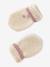 Embroidered heart set with beanie, snood and baby mittens golden beige - vertbaudet enfant 