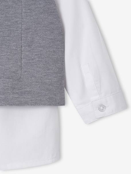 Boys' shirt, bow tie and cardigan set white - vertbaudet enfant 