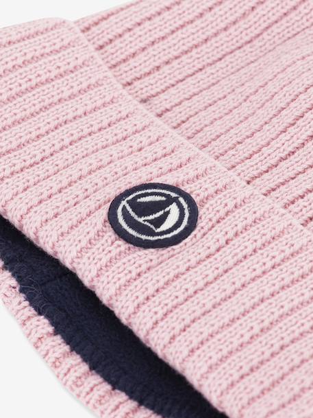 PETIT BATEAU knitted beanie for children with fleece lining rose - vertbaudet enfant 