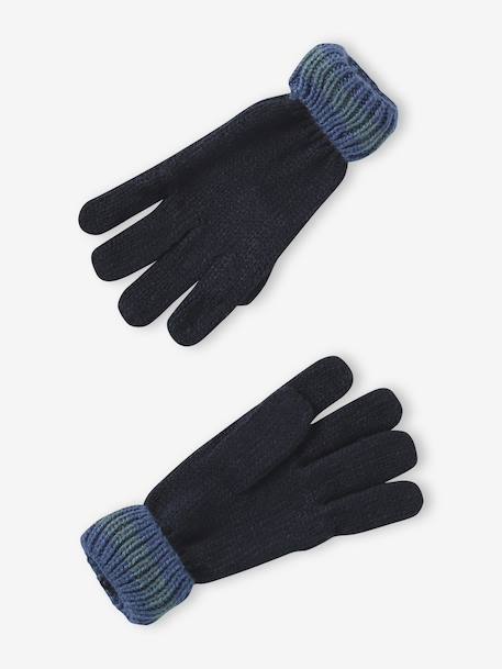 'Dinos' Beanie + Snood + Mittens/Gloves Set for Boys navy blue - vertbaudet enfant 