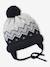 Ensemble jacquard bonnet, snood et moufles bébé gris chiné - vertbaudet enfant 