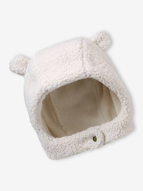 Ensemble bonnet, snood et moufles bébé en sherpa écru - vertbaudet enfant 