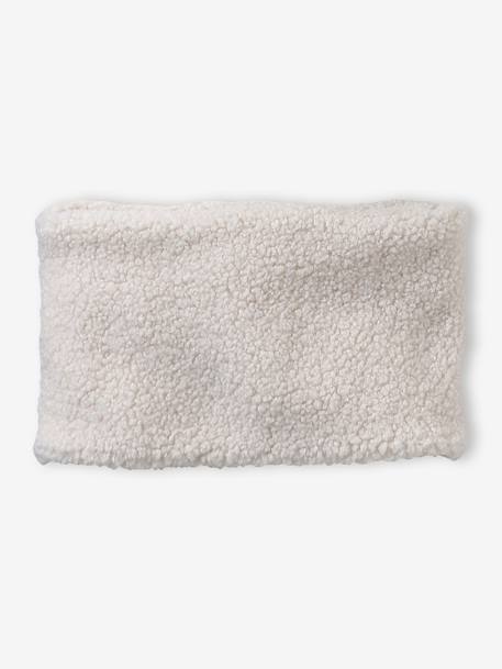 Ensemble bonnet, snood et moufles bébé en sherpa écru - vertbaudet enfant 