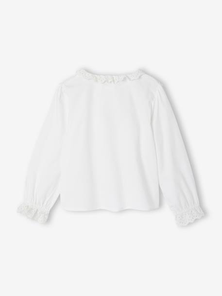 Chemise fille volants en broderie anglaise écru - vertbaudet enfant 