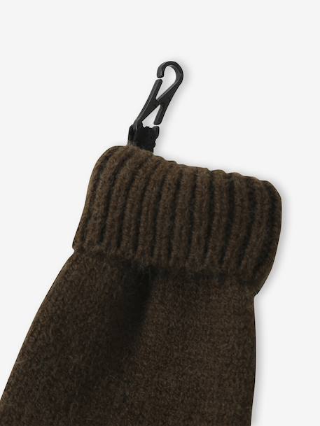 Boys' beanie + snood + mittens/gloves 'Outdoor' set grey blue+khaki - vertbaudet enfant 
