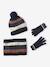 Tricolour Set for Boys: Beanie + Snood + Mittens/Gloves night blue - vertbaudet enfant 
