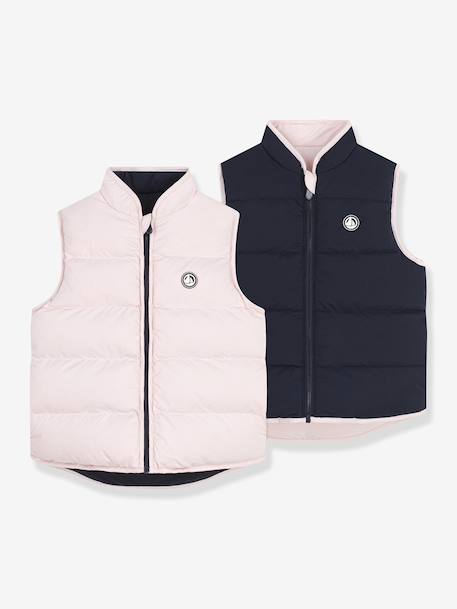 PETIT BATEAU reversible two-tone sleeveless lightweight jacket for children rose - vertbaudet enfant 