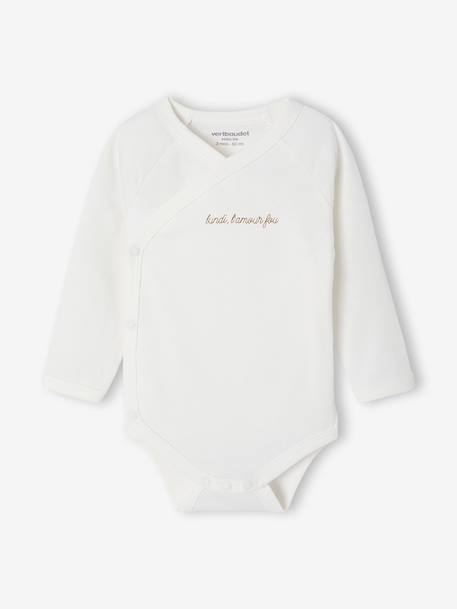 Coffret semainier de 7 bodies naissance mixte avec messages écru - vertbaudet enfant 