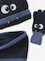 Boys' beanie + snood + mittens/gloves 'Monster' set navy blue - vertbaudet enfant 