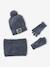Ensemble garçon bonnet + snood + moufles/gants « Outdoor » bleu grisé+kaki - vertbaudet enfant 