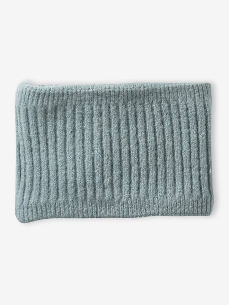 Beanie + Snood + Gloves/Mittens Set for Girls sage green - vertbaudet enfant 