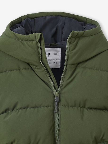 Doudoune garçon puffy anthracite+gris ardoise+kaki - vertbaudet enfant 