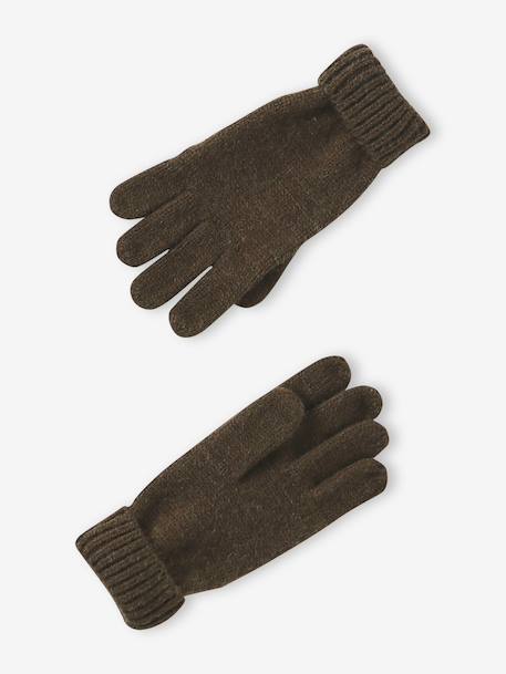 Boys' beanie + snood + mittens/gloves 'Outdoor' set grey blue+khaki - vertbaudet enfant 