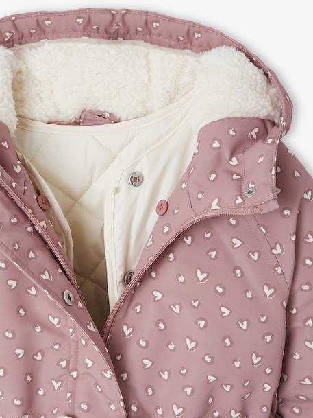 Hooded 3-in-1 Parka + Lightweight Jacket for Girls dusky pink+navy blue - vertbaudet enfant 