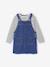 Denim Dungaree Dress & Striped T-Shirt Set for Girls medium blue - vertbaudet enfant 