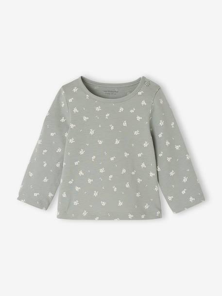 Pack of 2 long-sleeved Basics baby t-shirts hazel+sage green - vertbaudet enfant 
