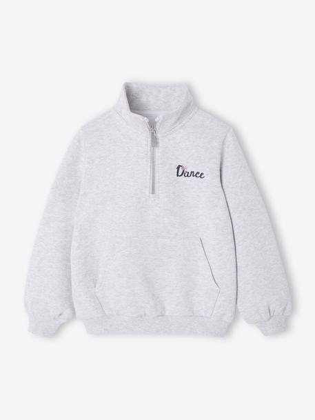 Metallic Sportswear Set for Girls: Sweatshirt & Leggings marl grey - vertbaudet enfant 