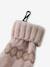 Girl's jacquard set: beanie + snood + mittens/gloves ecru+rose - vertbaudet enfant 
